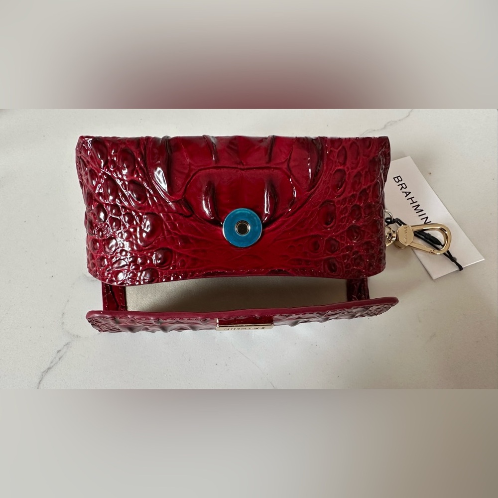 Brahmin Elora vintage red eyeglasses case Melbourne genuine leather - Picture 3 of 3